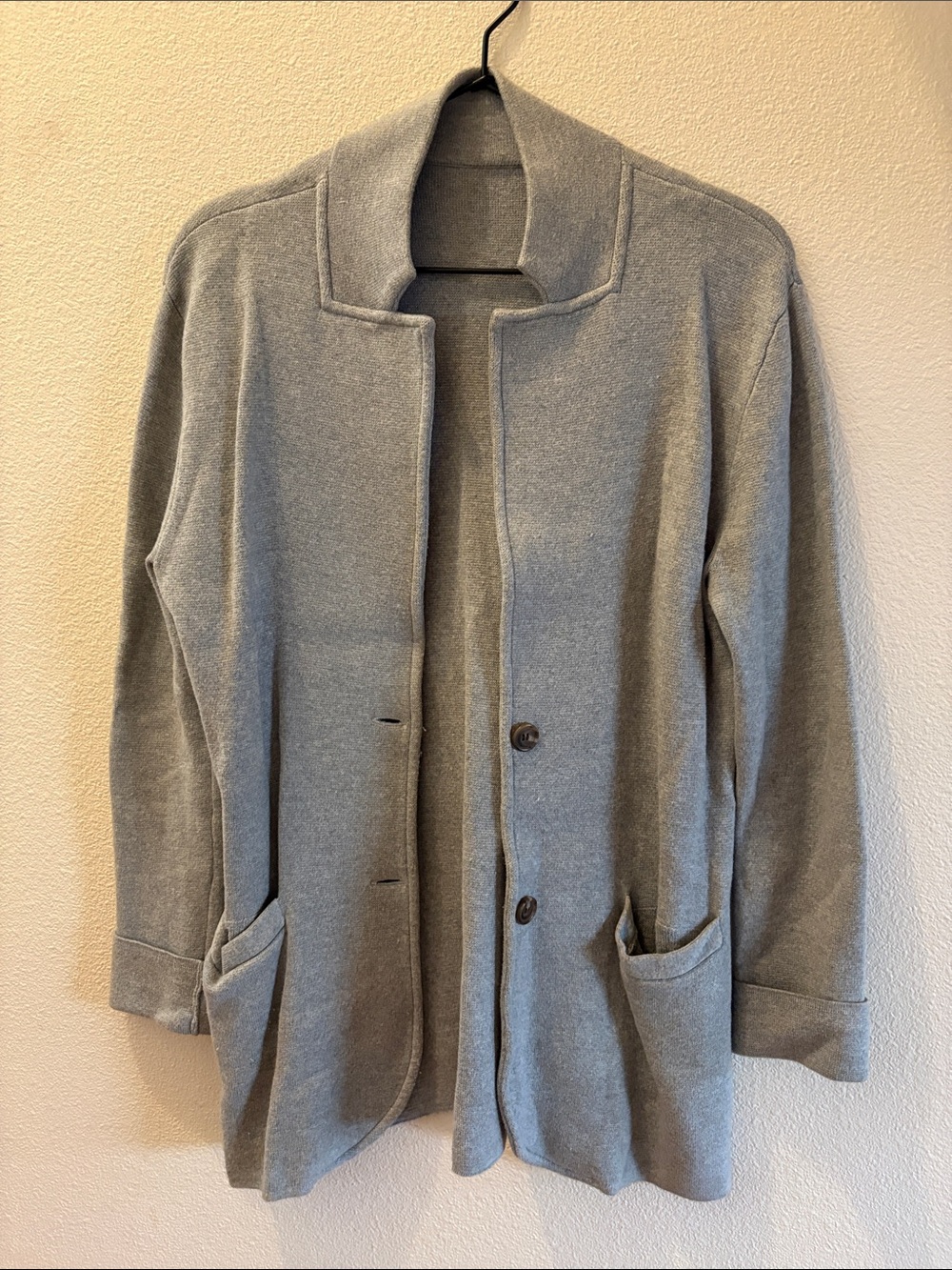J. Crew Women's Light Gray Button-Front Blazer Jacket